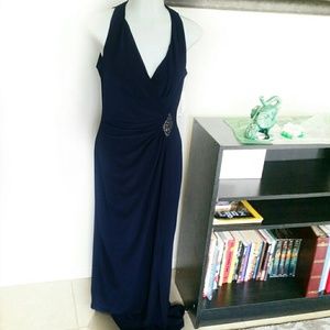 NWT Chaps Blue Floor Length Gown size 6